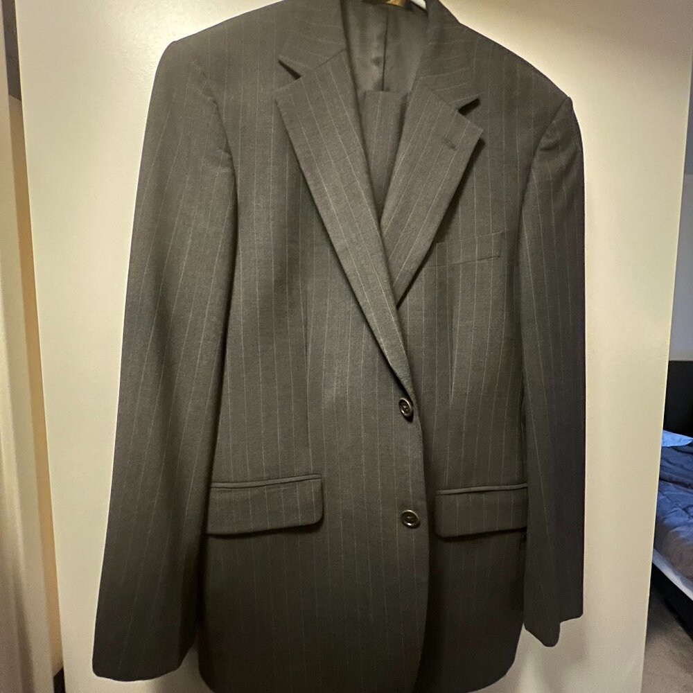 Brooks Brothers 346 Dark Gray Pinstripe Suit